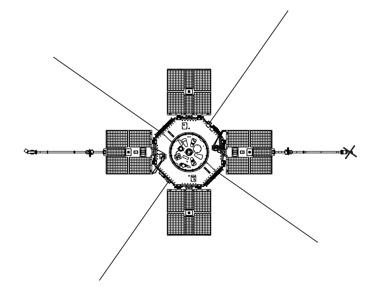 Line art of Van Allen Probes