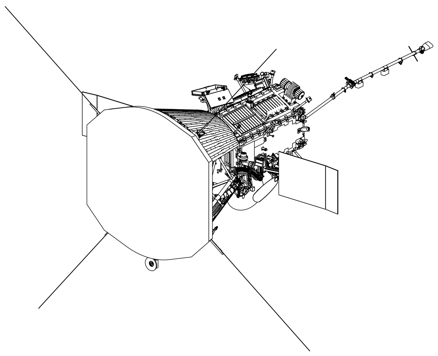 Line art of Parker Solar Probe