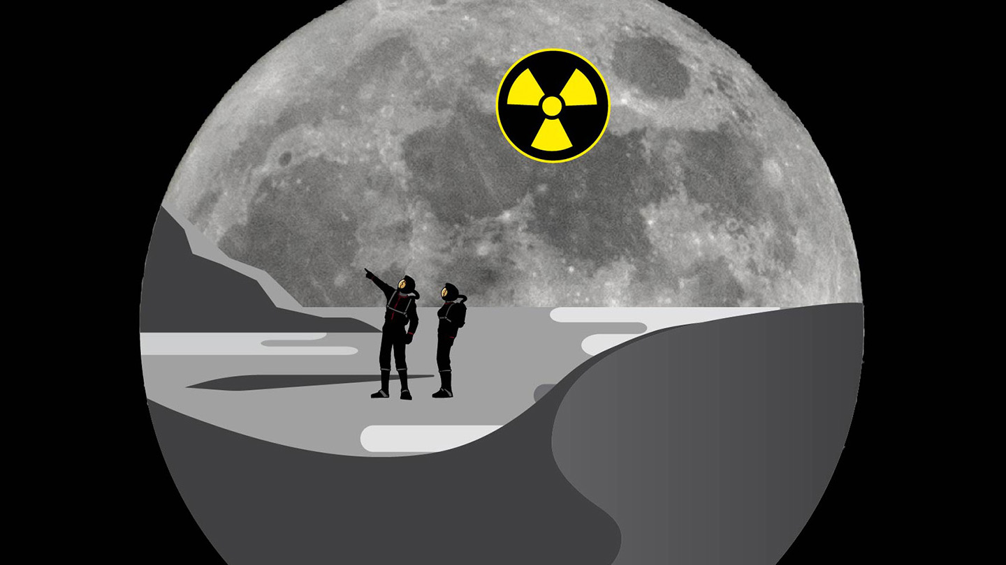 Illustration of astronauts on the moon