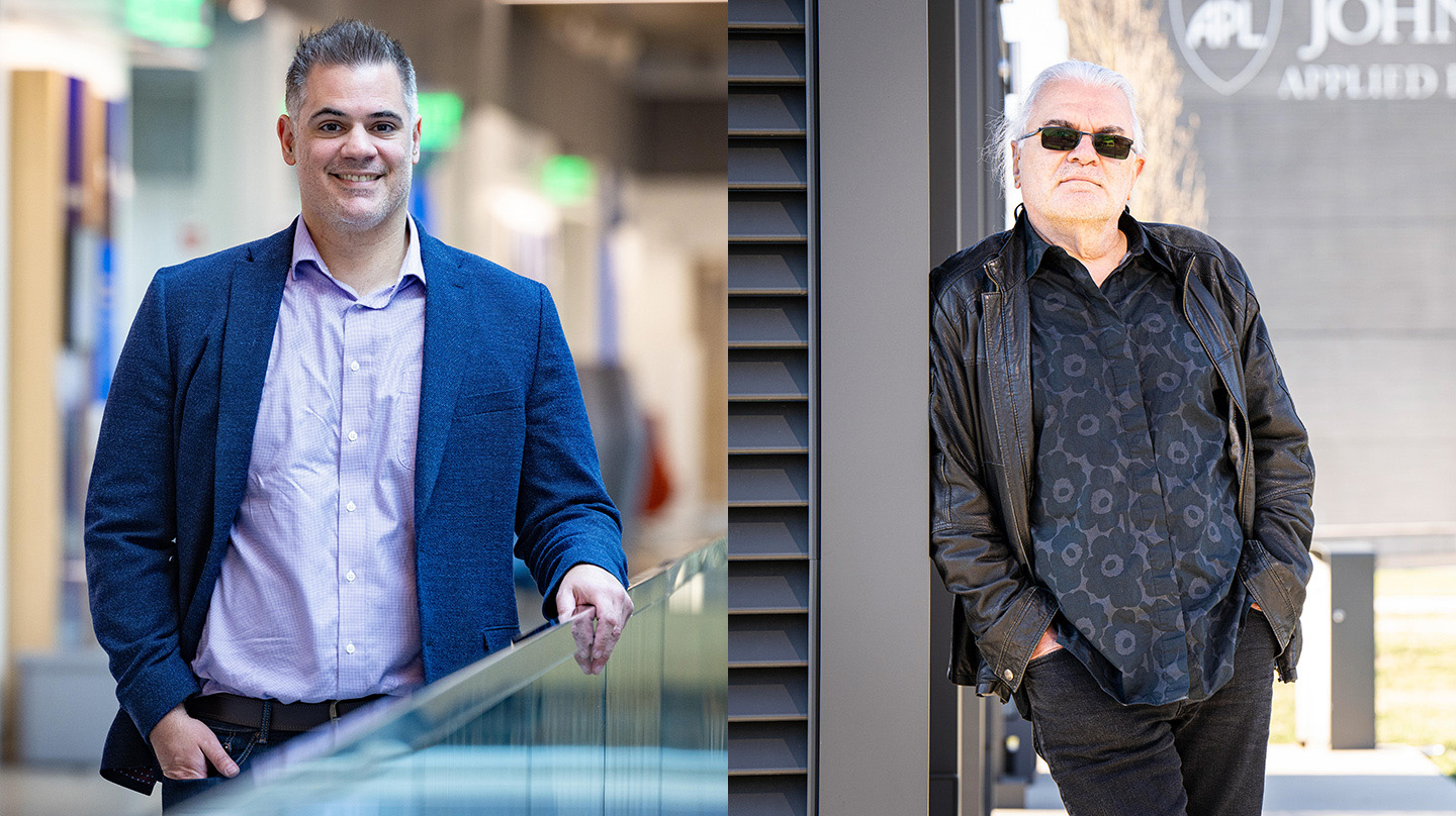 Composite image of Kostas Gerasopoulos (left) and Robert Osiander (right)