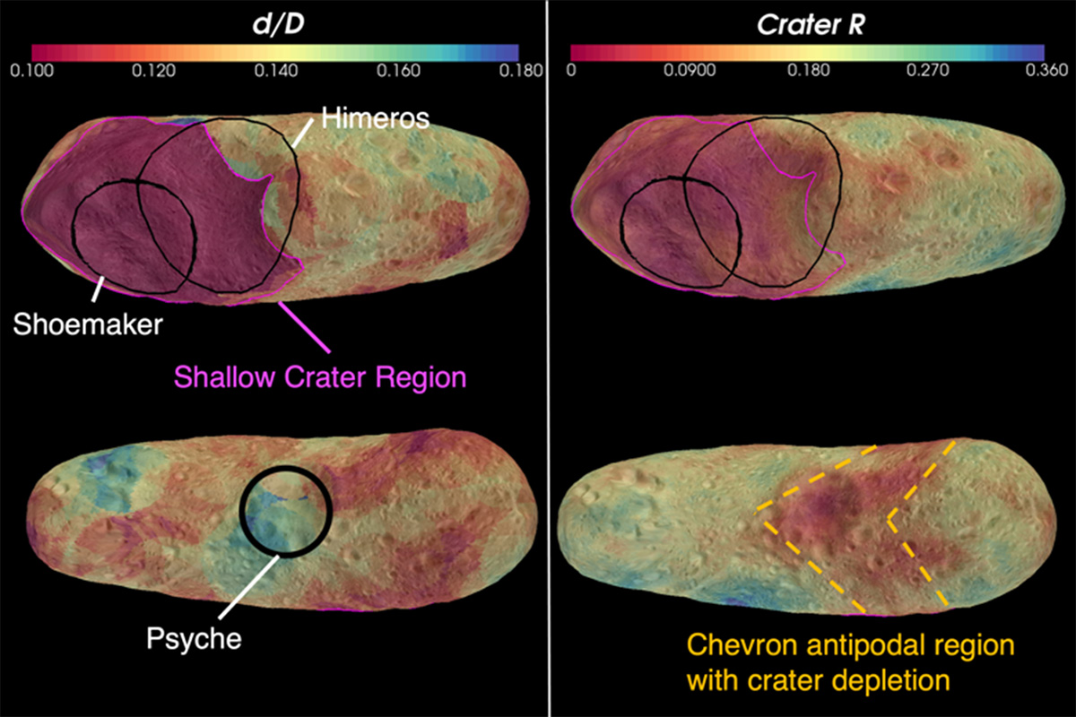 Analysis of crater properties on 433 Eros