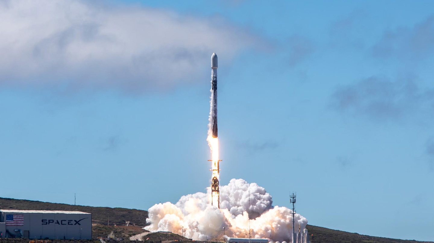 The SpaceX Falcon 9 rocket carrying the REAL mission