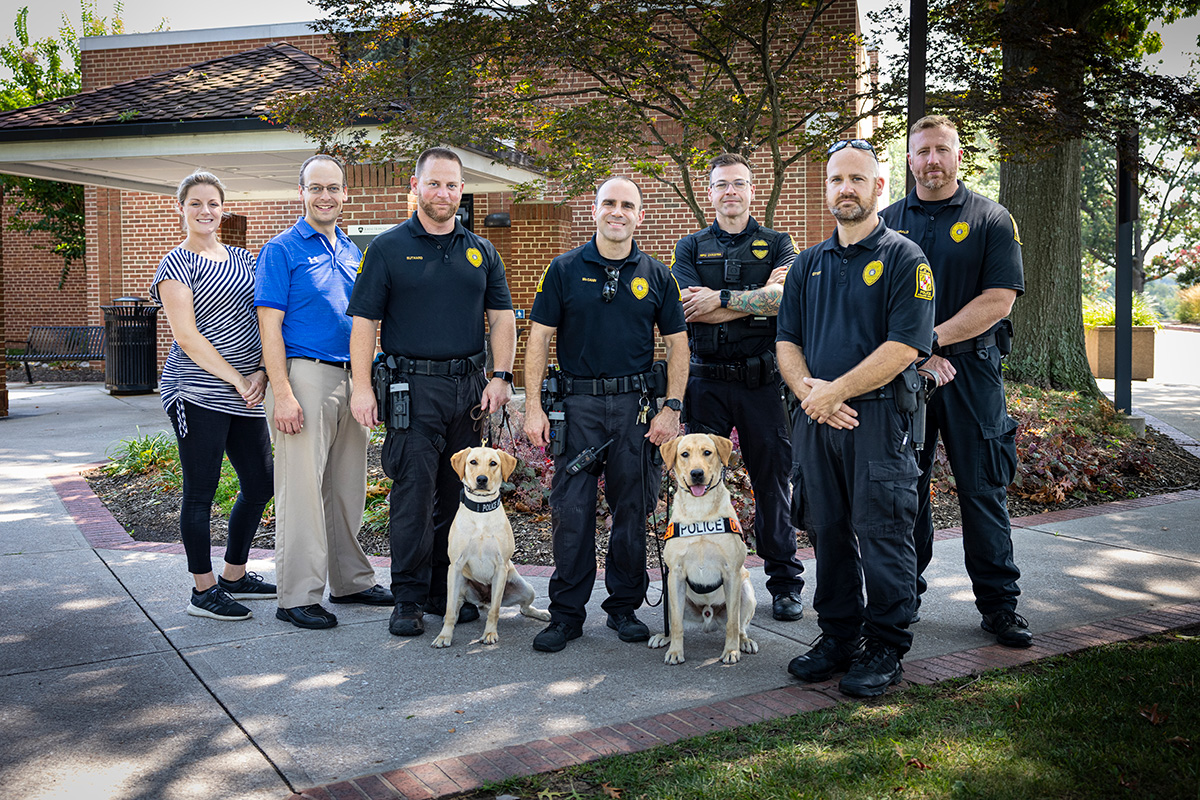 APL staff members, University of Maryland Police Department officers, and Domestic Breeding Consortium (DBC) canines.