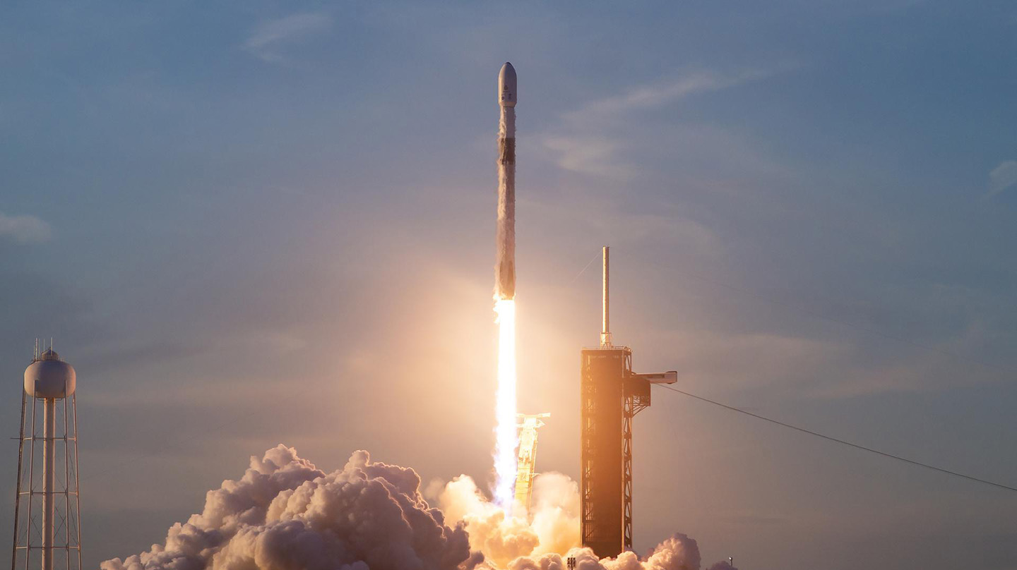A SpaceX Falcon 9 rocket with NASA’s Interstellar Mapping and Acceleration Probe (IMAP) and two other spacecraft launches from NASA’s Kennedy Space Center in Florida. (Credit: SpaceX)