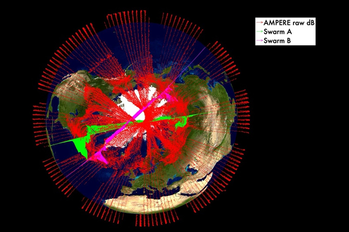 Constellation data provides accurate global maps of geospace magnetic field