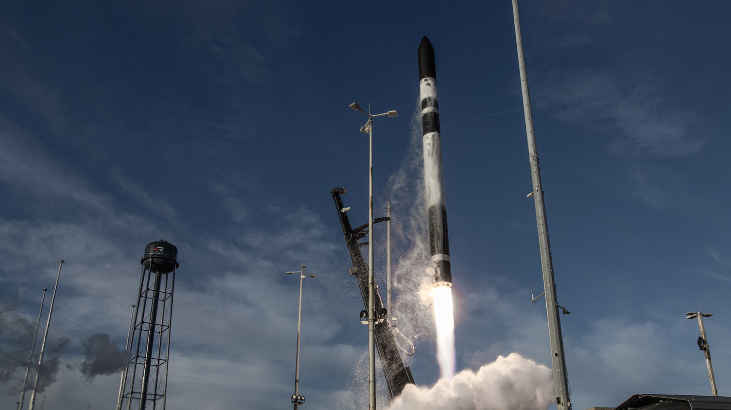 A Rocket Lab Electron vehicle lifts off from Wallops Island, Virginia, on Nov. 18, 2025.
