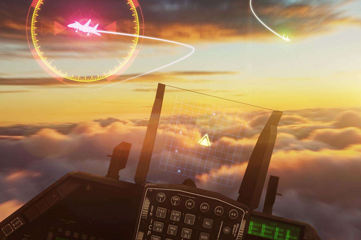 An artist’s rendering of an AI-piloted F-16 fighter jet.