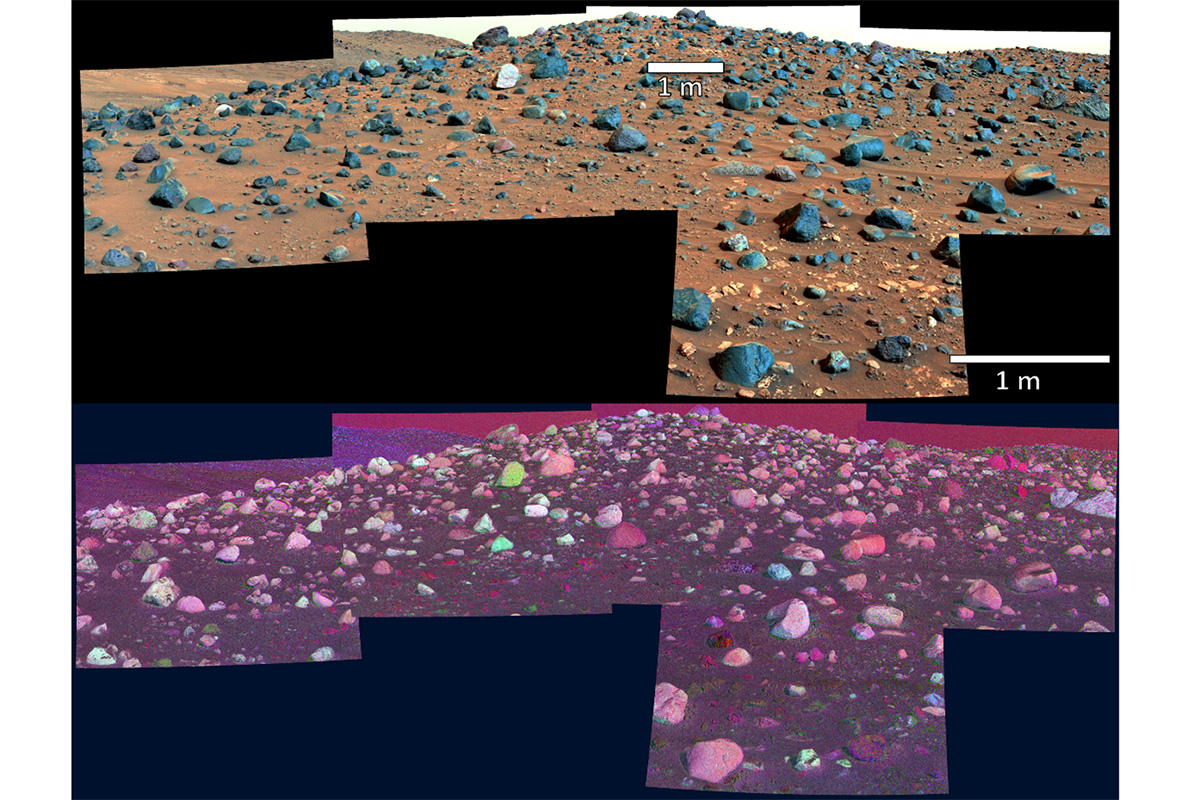 Rock types in Mars valley