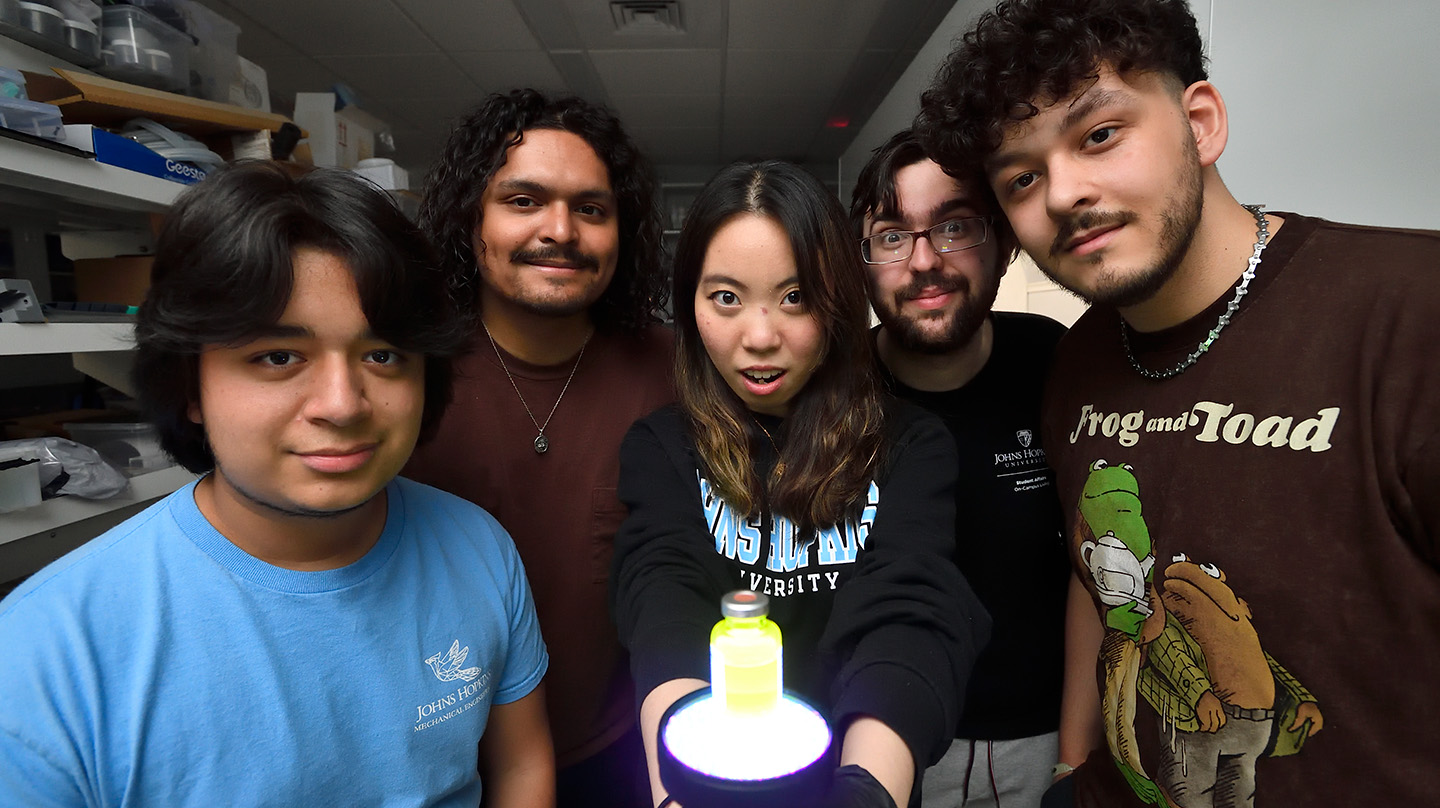 WSE students hold their multimodal optical sensor