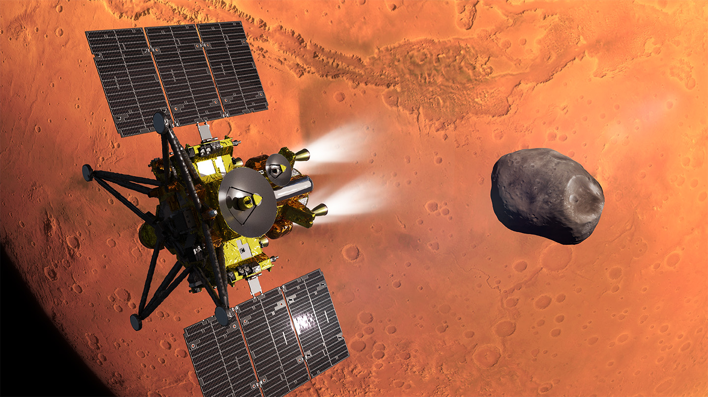 An artist’s impression of the Martian Moons Exploration spacecraft