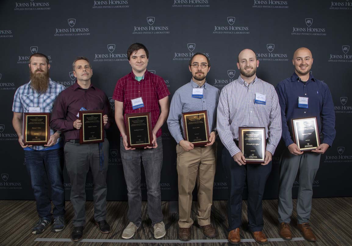 From left to right are Thomas T. Shaw, Adam S. Watkins, Zachary D. Kurtz, Eric A. Forte, Christopher M. Gifford and Stephen A. Hayes.