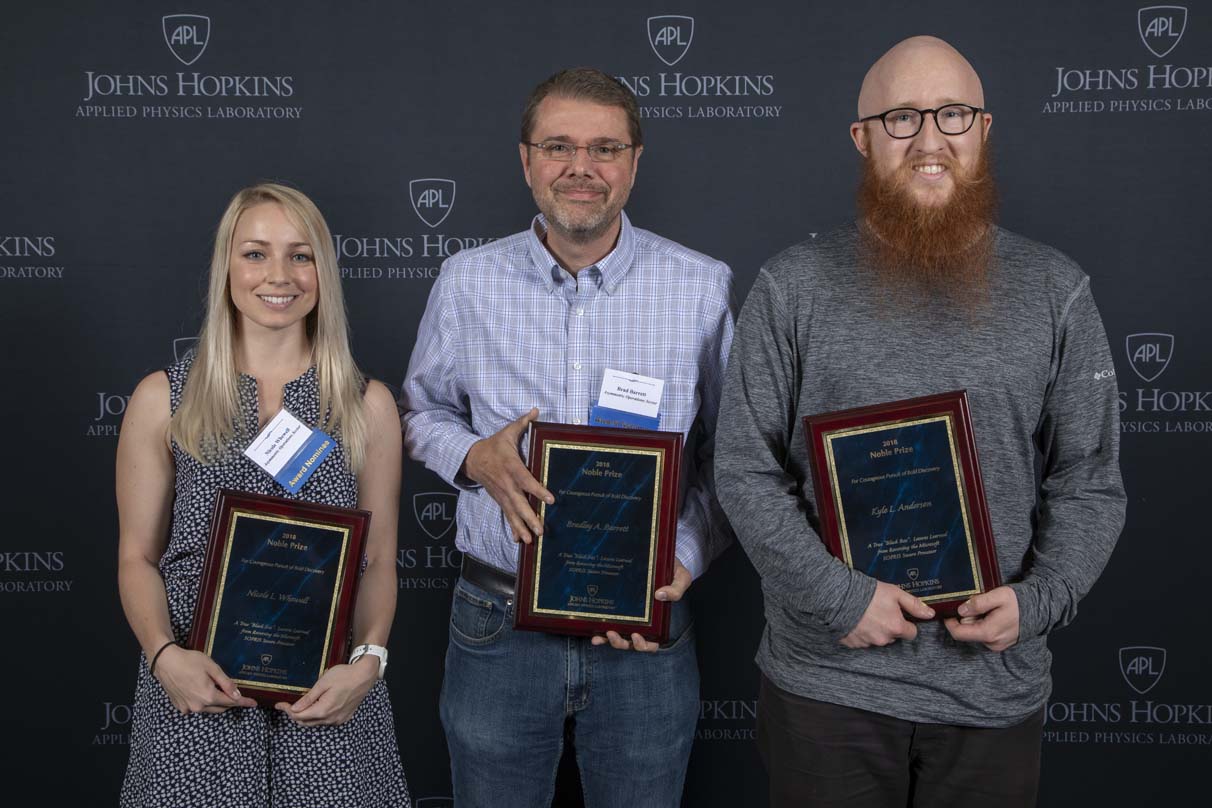  From left to right are Nicole L. Whewell, Bradley A. Barrett and Kyle L. Anderson. 