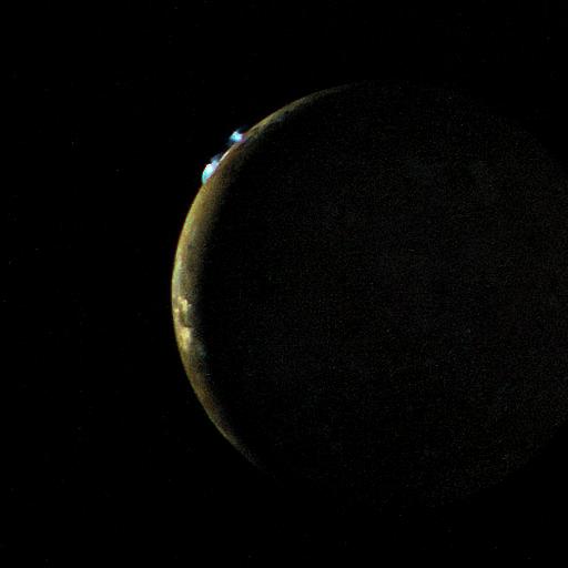 This image of Jupiter’s moon Io was taken by Voyager 2 in 1979 from roughly 750,000 miles away. 