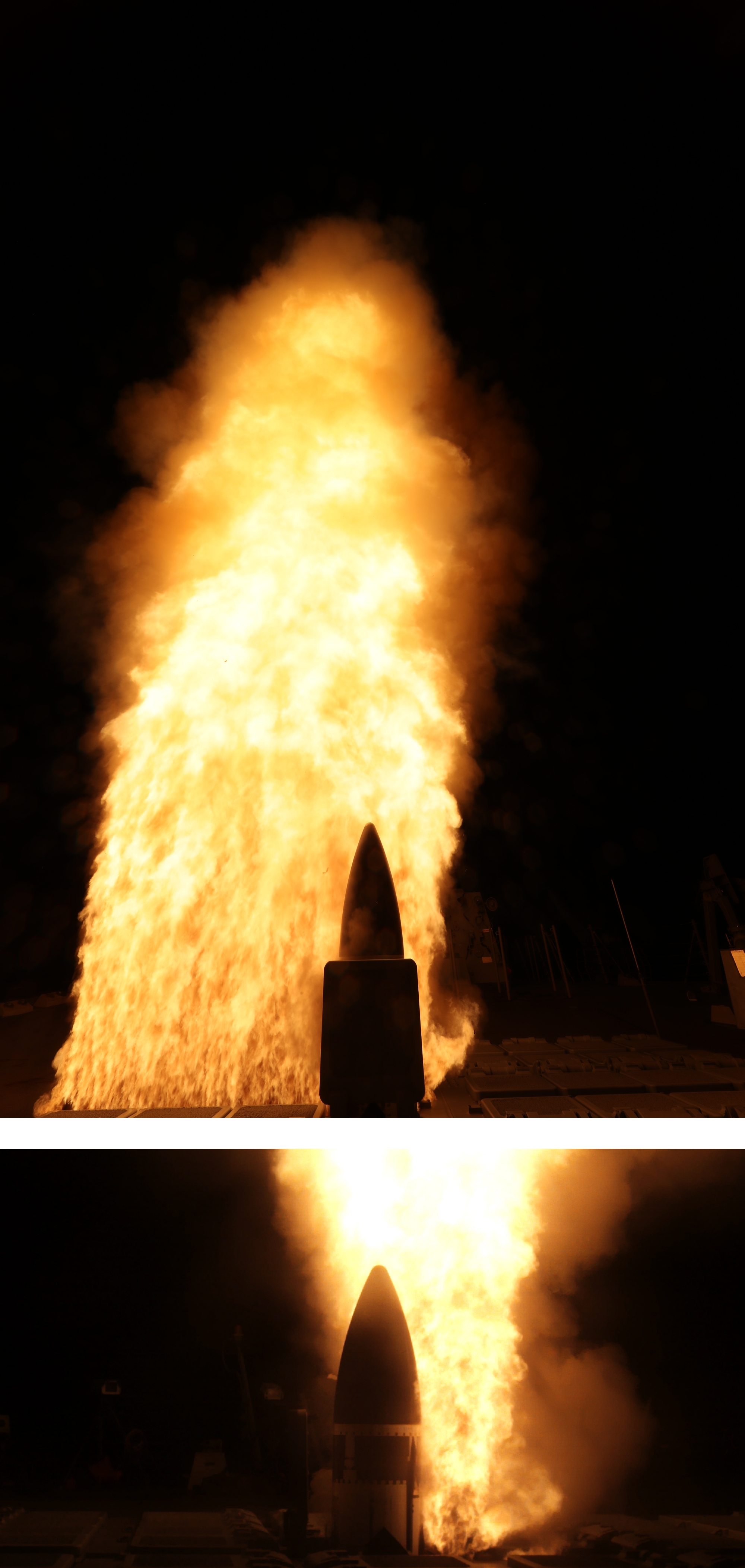 An SM-3 Block IIA is launched from the USS John Finn, an Aegis Ballistic Missile Defense System-equipped destroyer, as part of Flight Test Aegis Weapons System-44 (FTM-44) on Nov. 16.