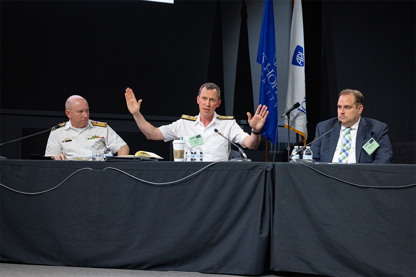 From left: Cdre. Tom Philips, Cdre. Andy Perks, and Martin Irvine