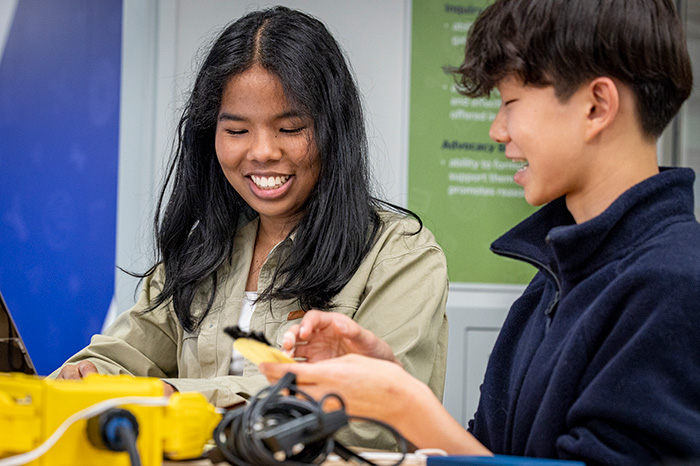 STEM Academy students work in a lab