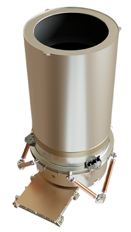 A 3D rendering of the L'LORRI instrument