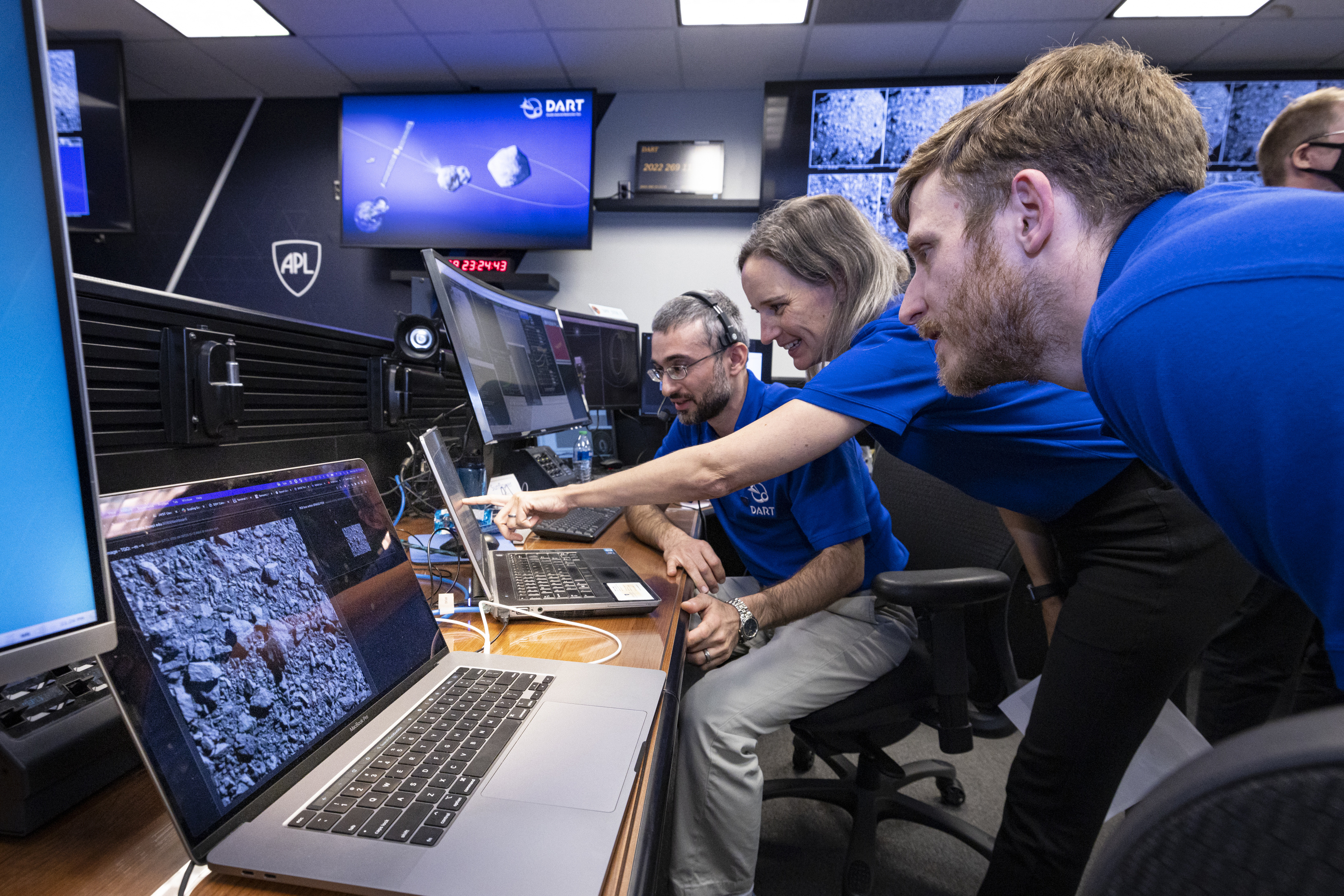 DART team members looking at screen