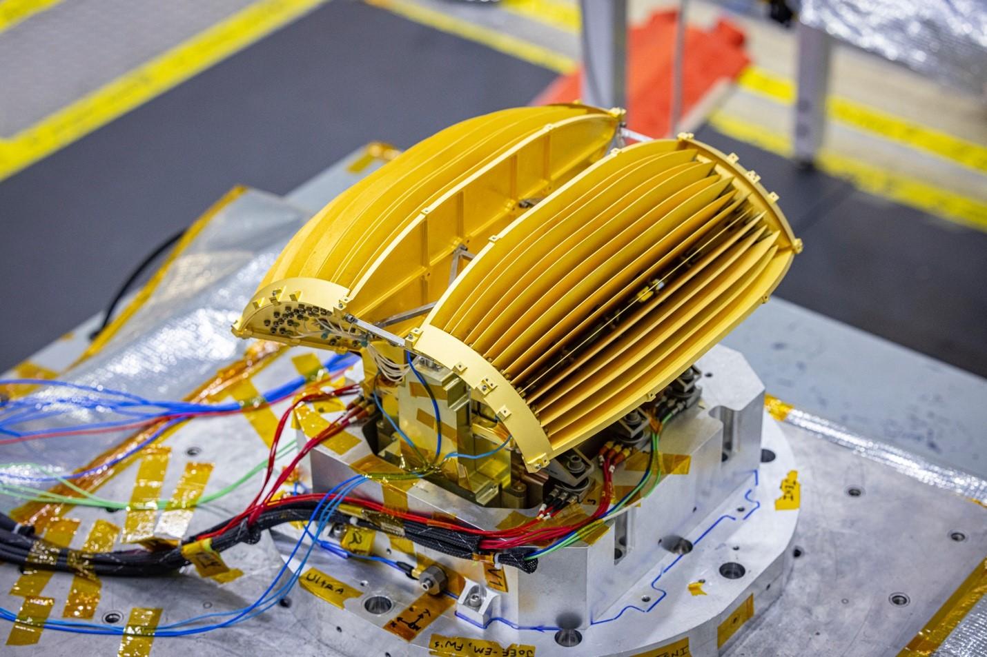 The IMAP-Ultra instrument shown during vibration testing at Johns Hopkins APL.