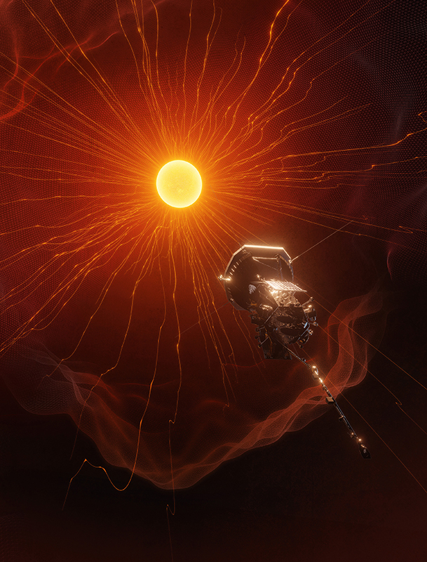 Artist’s impression of Parker Solar Probe approaching the Sun